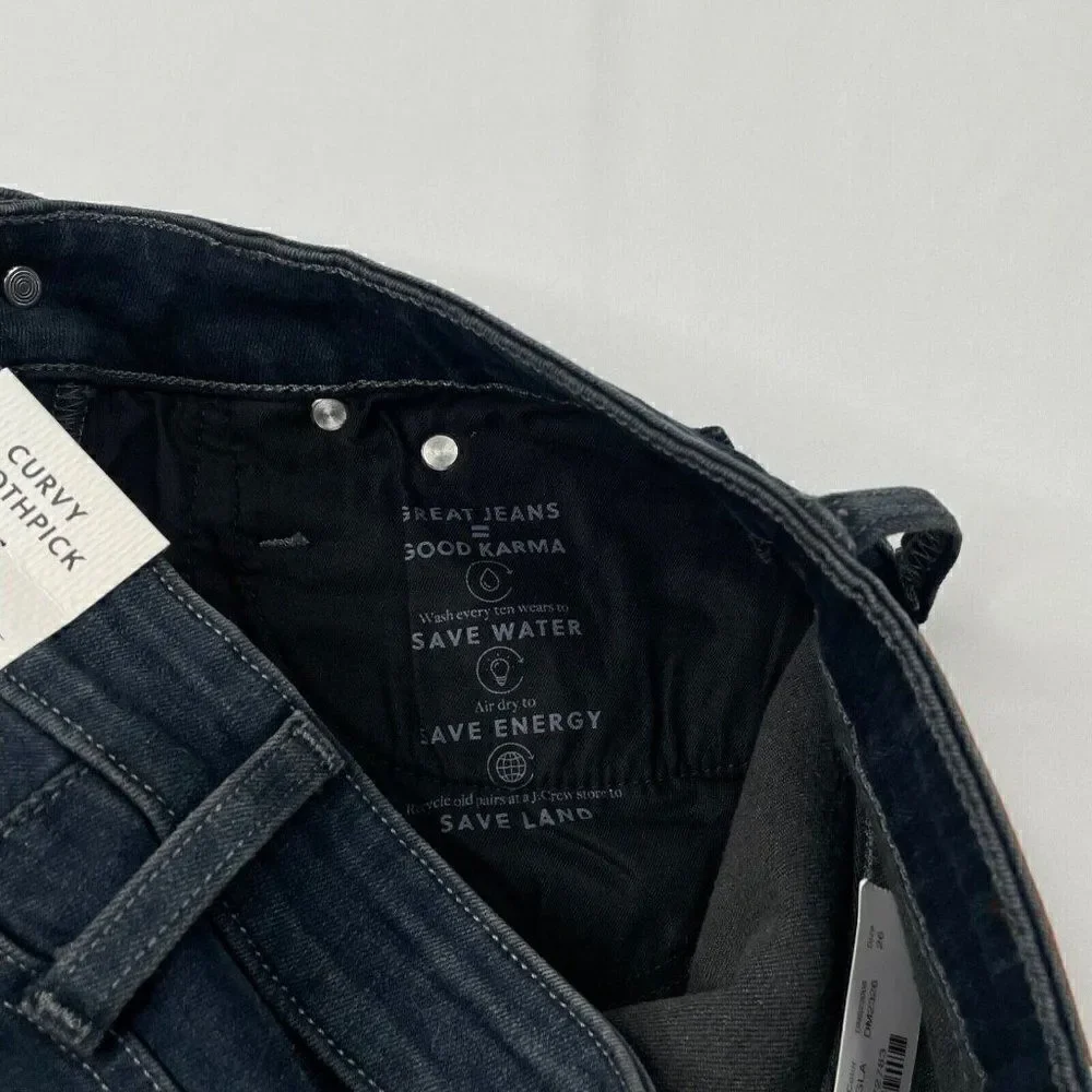 J. Crew Curvy Toothpick Skinny Jean Dark Wash NEW